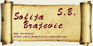 Sofija Brajević vizit kartica